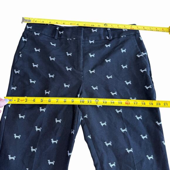 Ann Taylor LOFT sz 8 Dachshund Weiner Dog Embroidery Pant MARISA Black Womens - Picture 5 of 9
